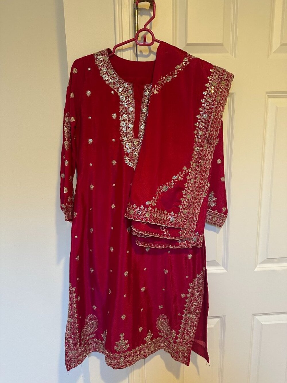 Cbazaar Pink Embroidered Palazzo Suit - Occasion wear